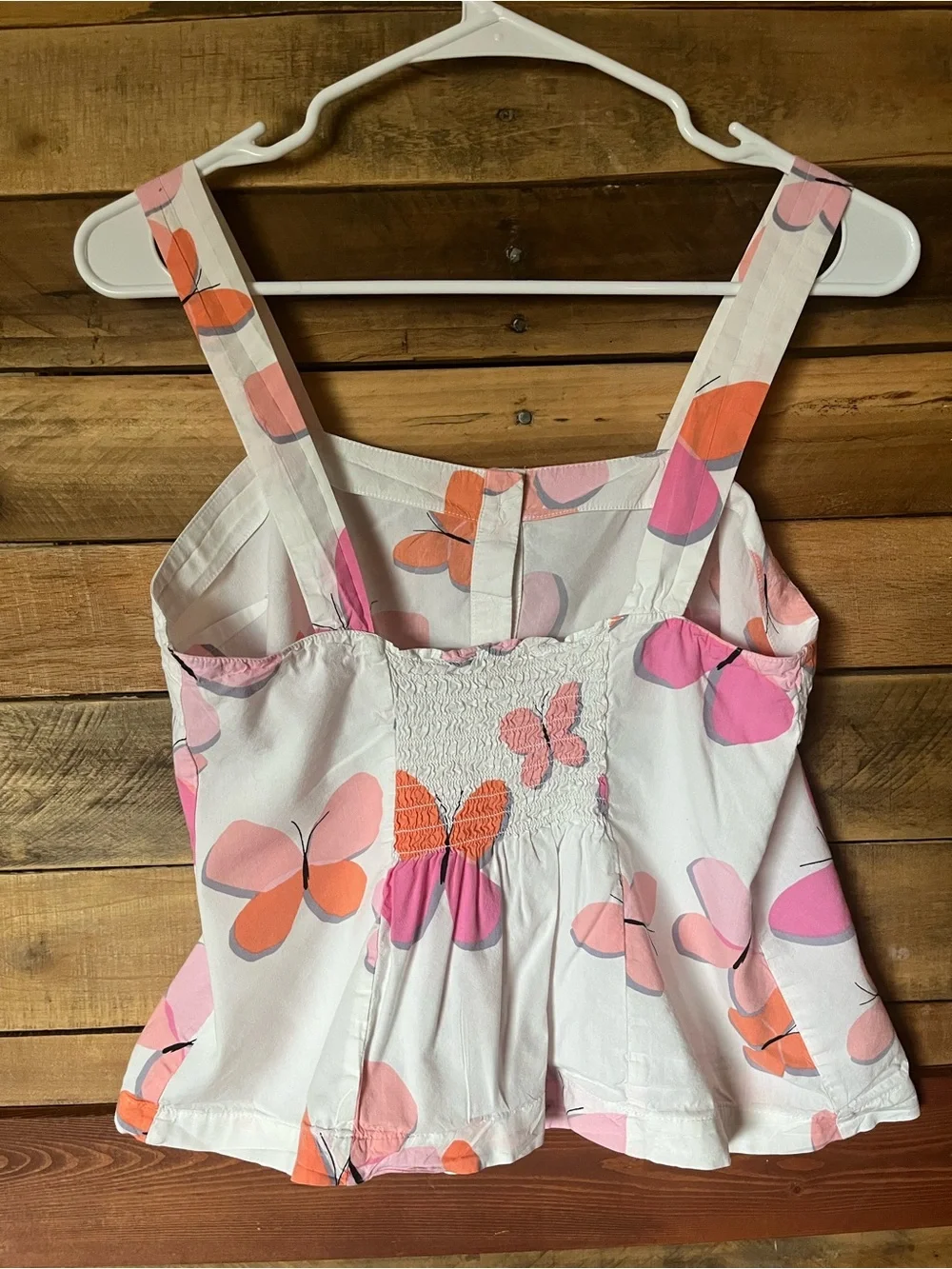 kate spade White Butterfly-Print Camisole in Pink & Coral